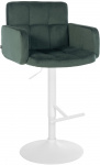 Barová židle Pompe samet bílá, tmavě zelená